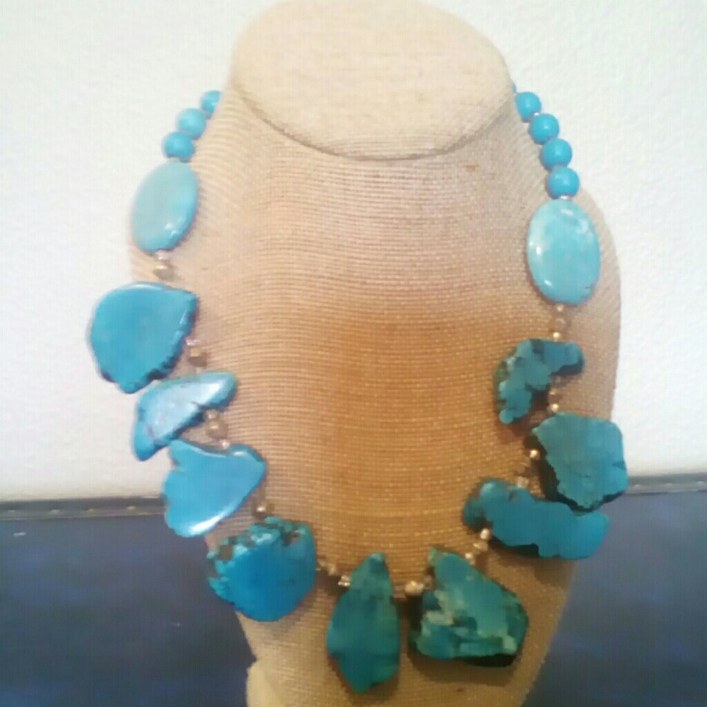 Turquoise bib necklace